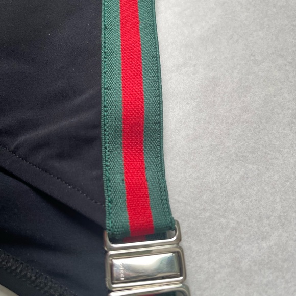 LAST DAY! AUTHENTIC GUCCI TWO PIECE VINTAGE BLACK BIKINI WITH WEB ACCENT - Picture 9 of 10